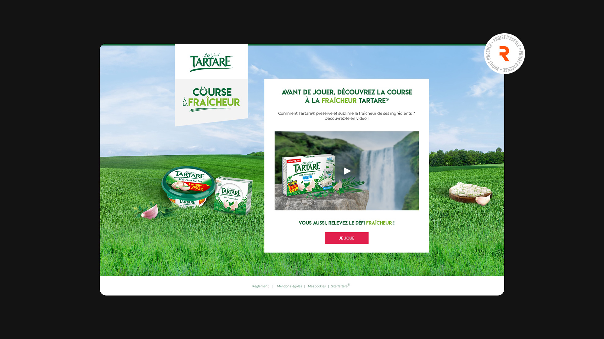 Page pré-jeu pour le jeu Tartare "Course à la fraîcheur"