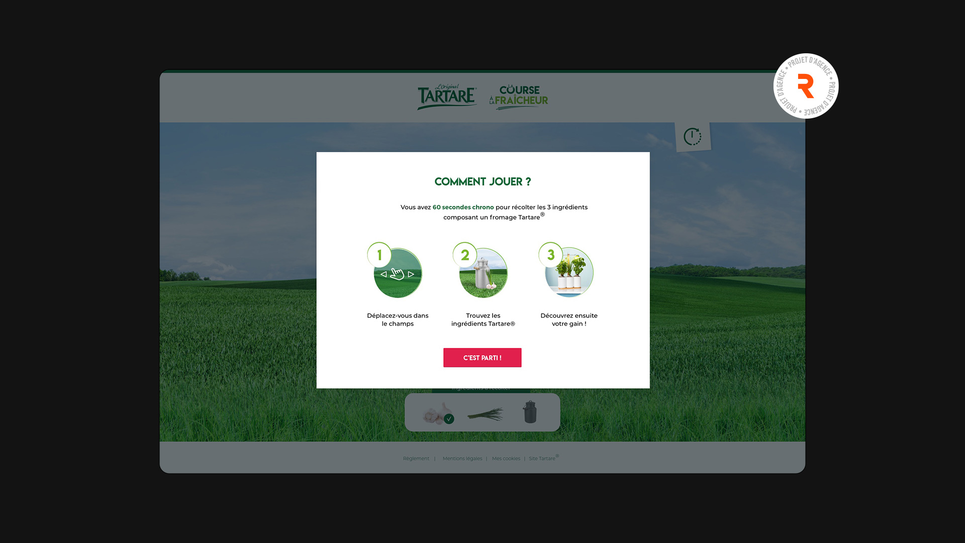 Page "comment jouer" pour le jeu Tartare "Course à la fraîcheur"
